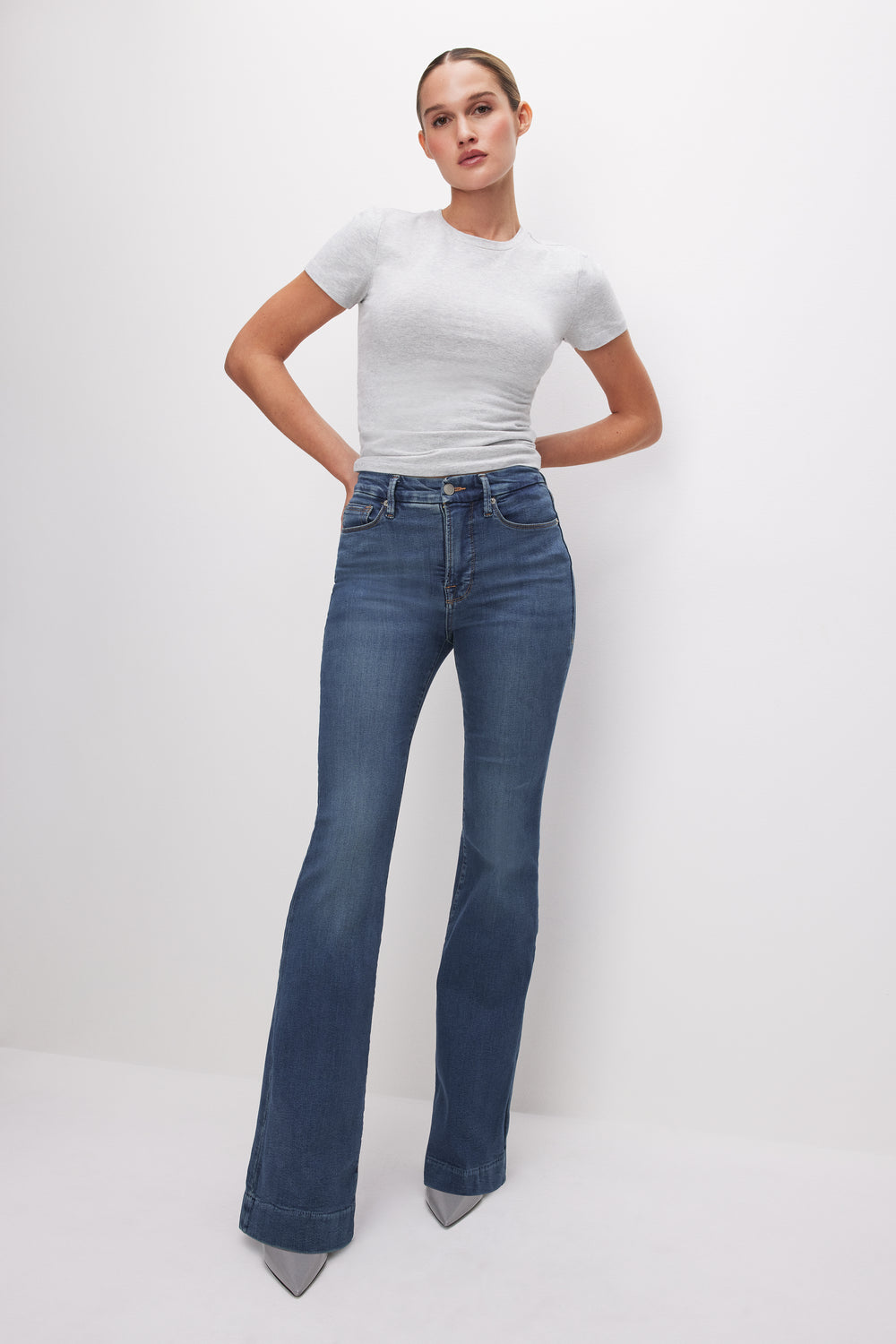 I.N.C. International Concepts Petite Pull-On Flared Jeans, Created