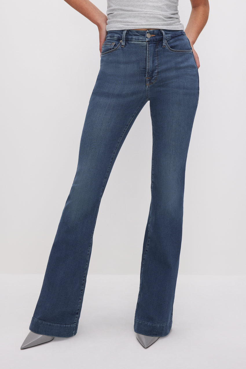 GOOD LEGS FLARE JEANS | BLUE004 View 2 - model: Size 0 |
