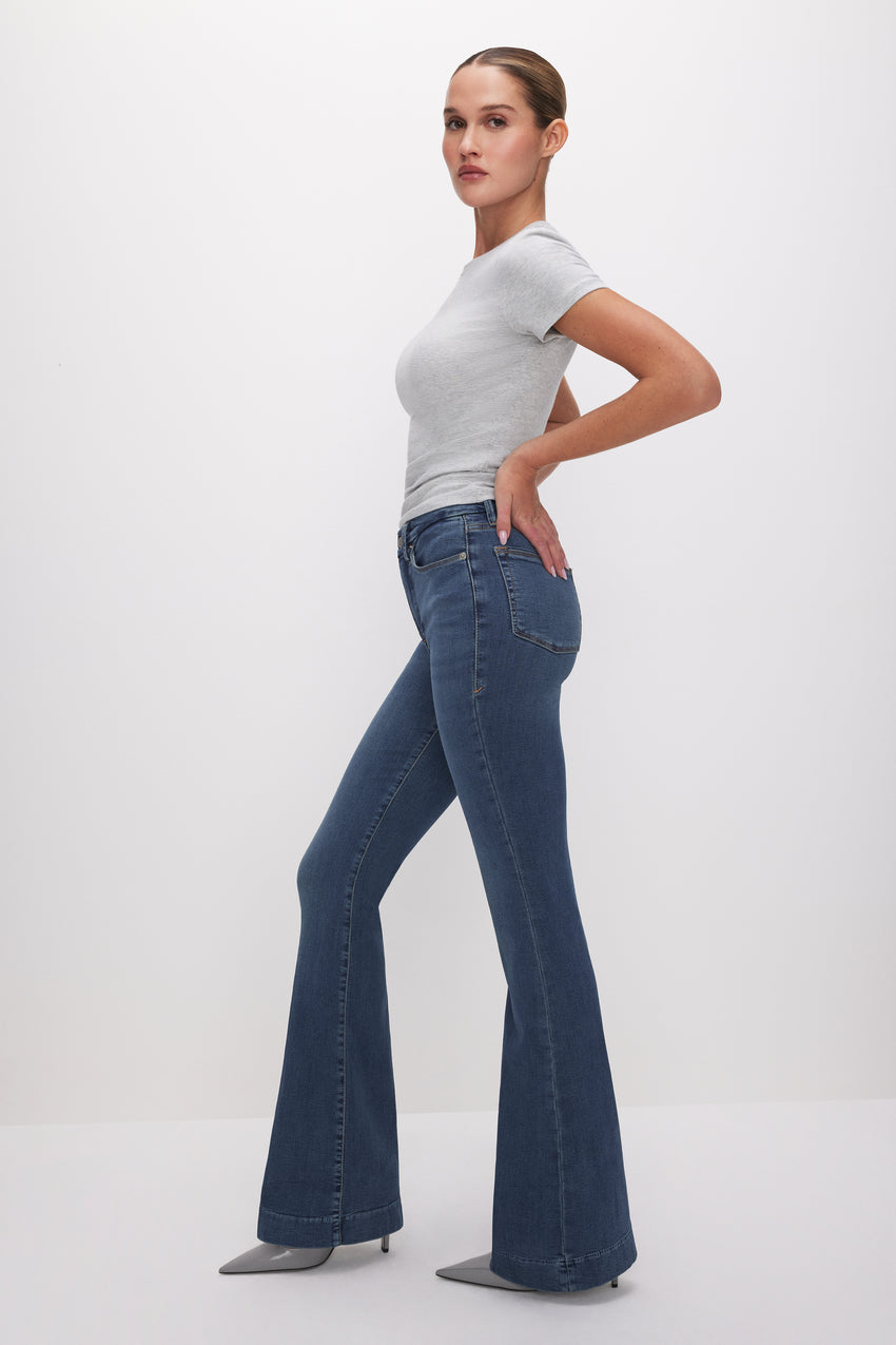 GOOD LEGS FLARE JEANS | BLUE004 View 1 - model: Size 0 |