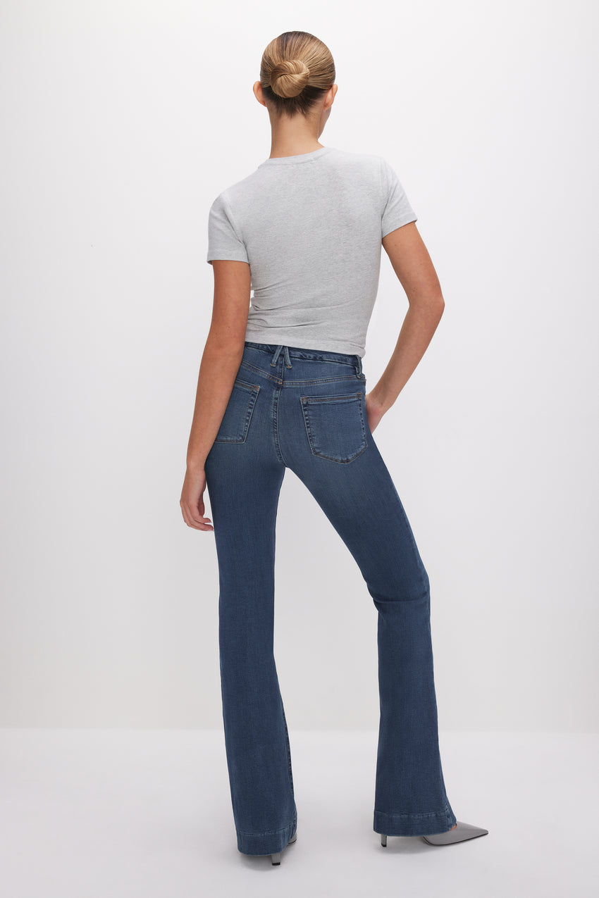 GOOD LEGS FLARE JEANS | BLUE004 View 3 - model: Size 0 |