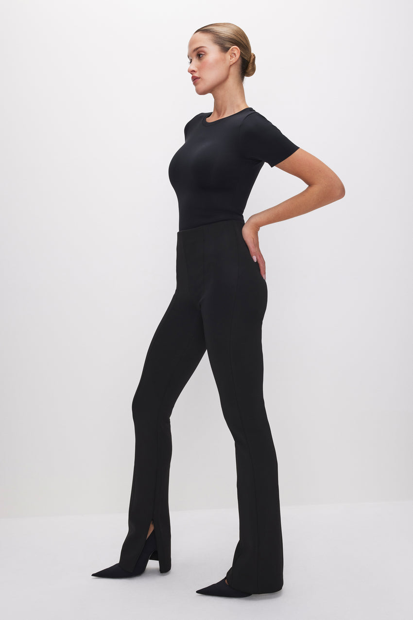 SCUBA PULL-ON STRAIGHT TROUSERS | BLACK001 View 3 - model: Size 0 |
