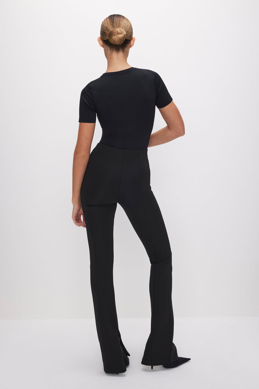SCUBA PULL-ON STRAIGHT TROUSERS | BLACK001 View 4 - model: Size 0 |