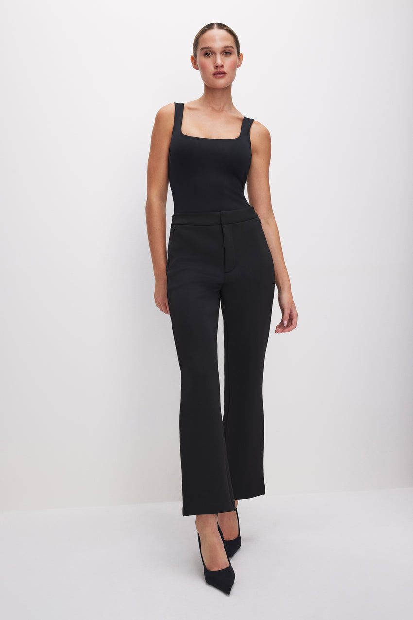 SCUBA CROPPED STRAIGHT TROUSERS | BLACK001 View 2 - model: Size 0 |