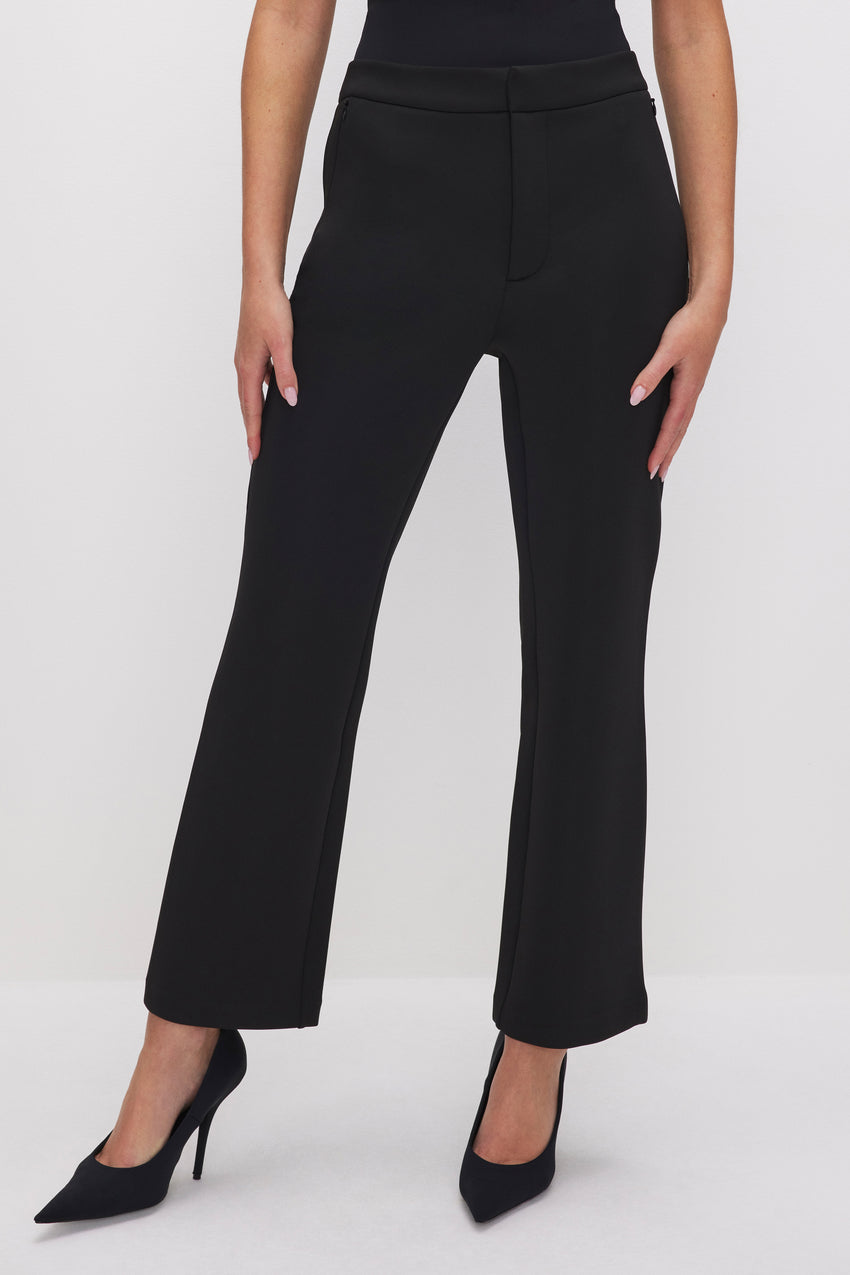 SCUBA CROPPED STRAIGHT TROUSERS | BLACK001 View 3 - model: Size 0 |