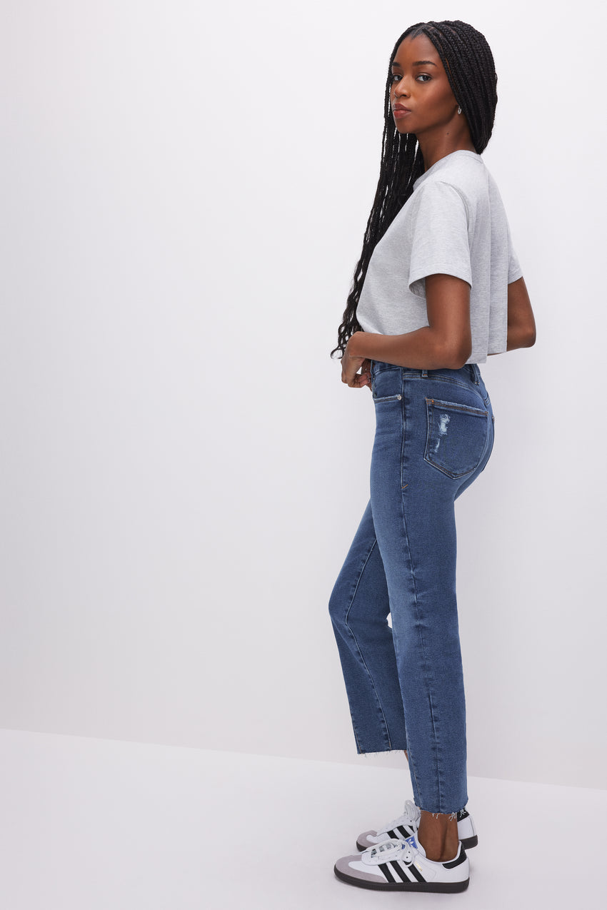 GOOD LEGS STRAIGHT JEANS | INDIGO455 View 6 - model: Size 0 |