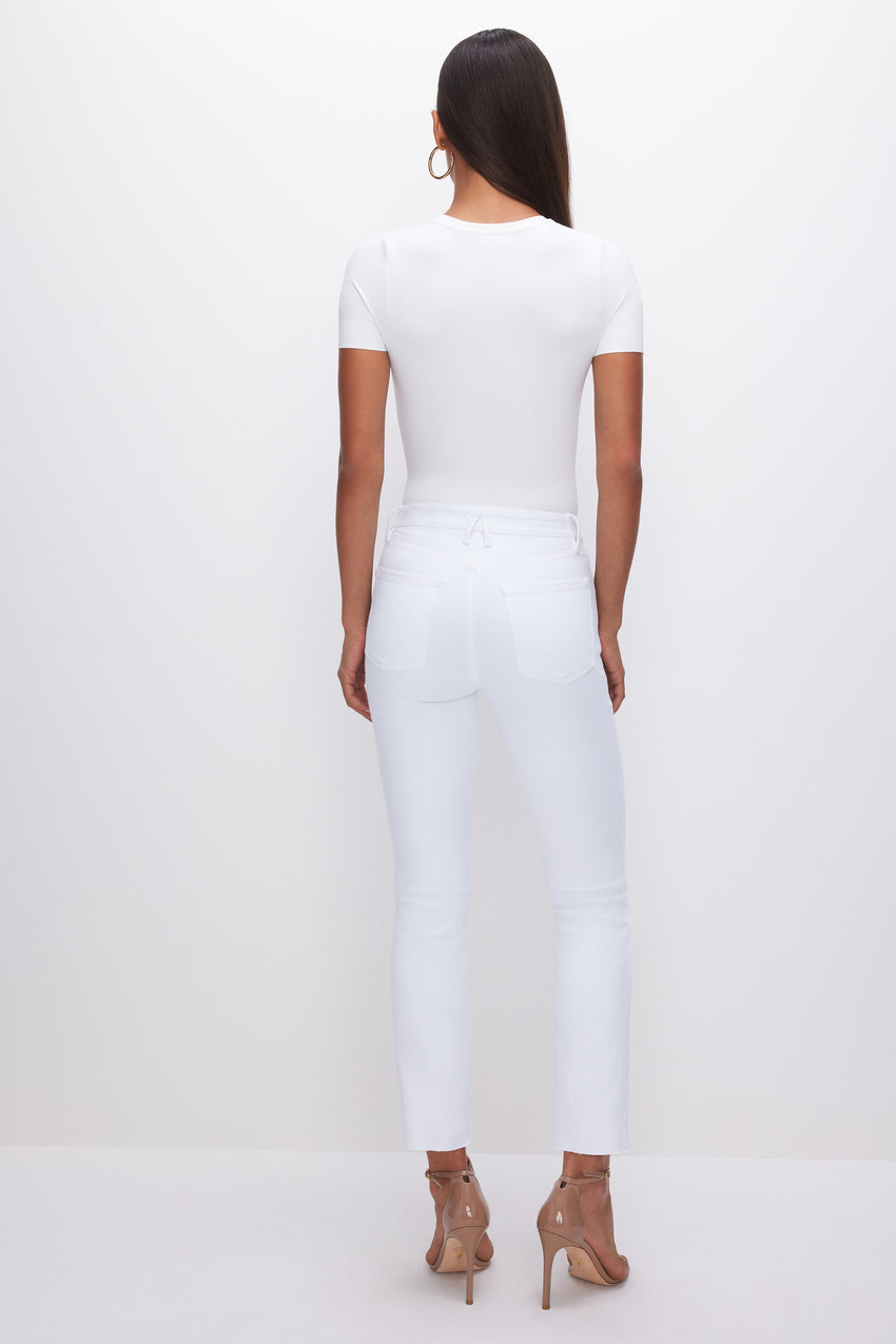 GOOD LEGS STRAIGHT JEANS | WHITE037 View 3 - model: Size 0 |
