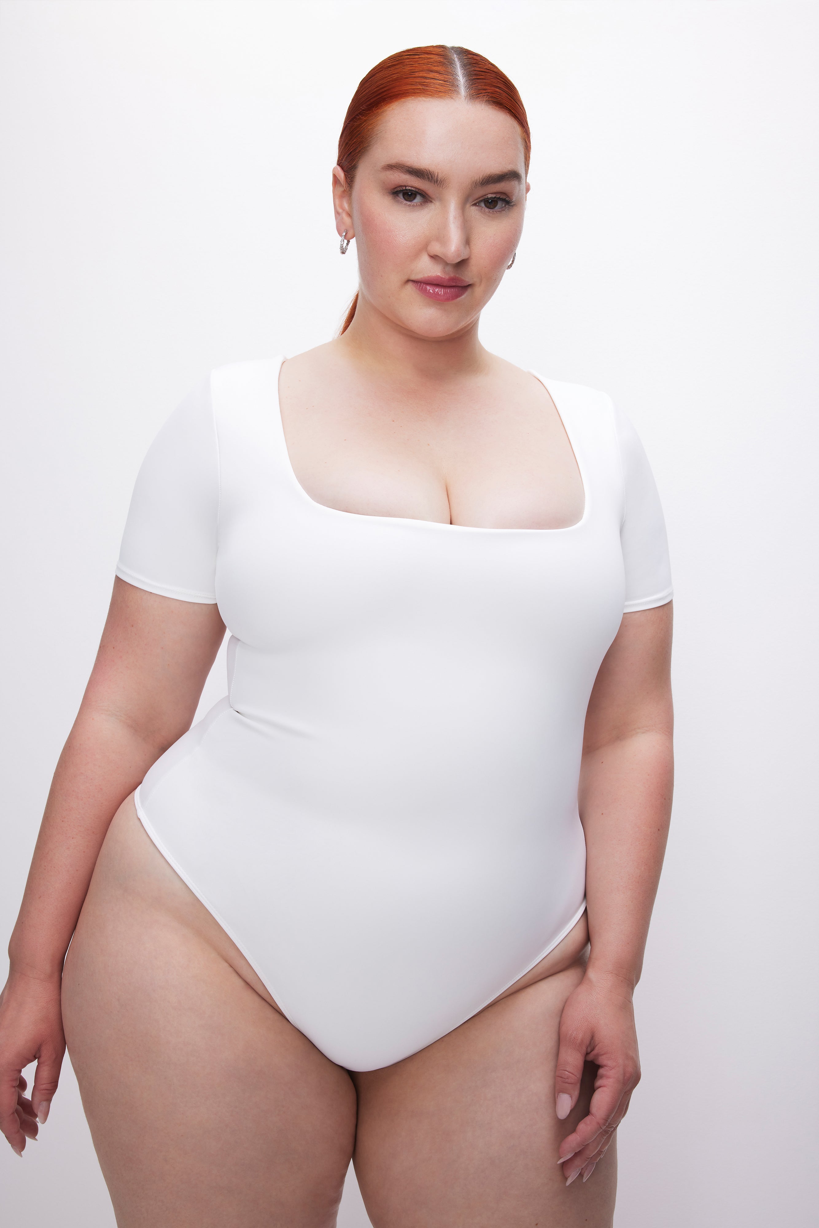 Plus Size Bodysuit (White) 1x 2x 3x – Boughie Curves