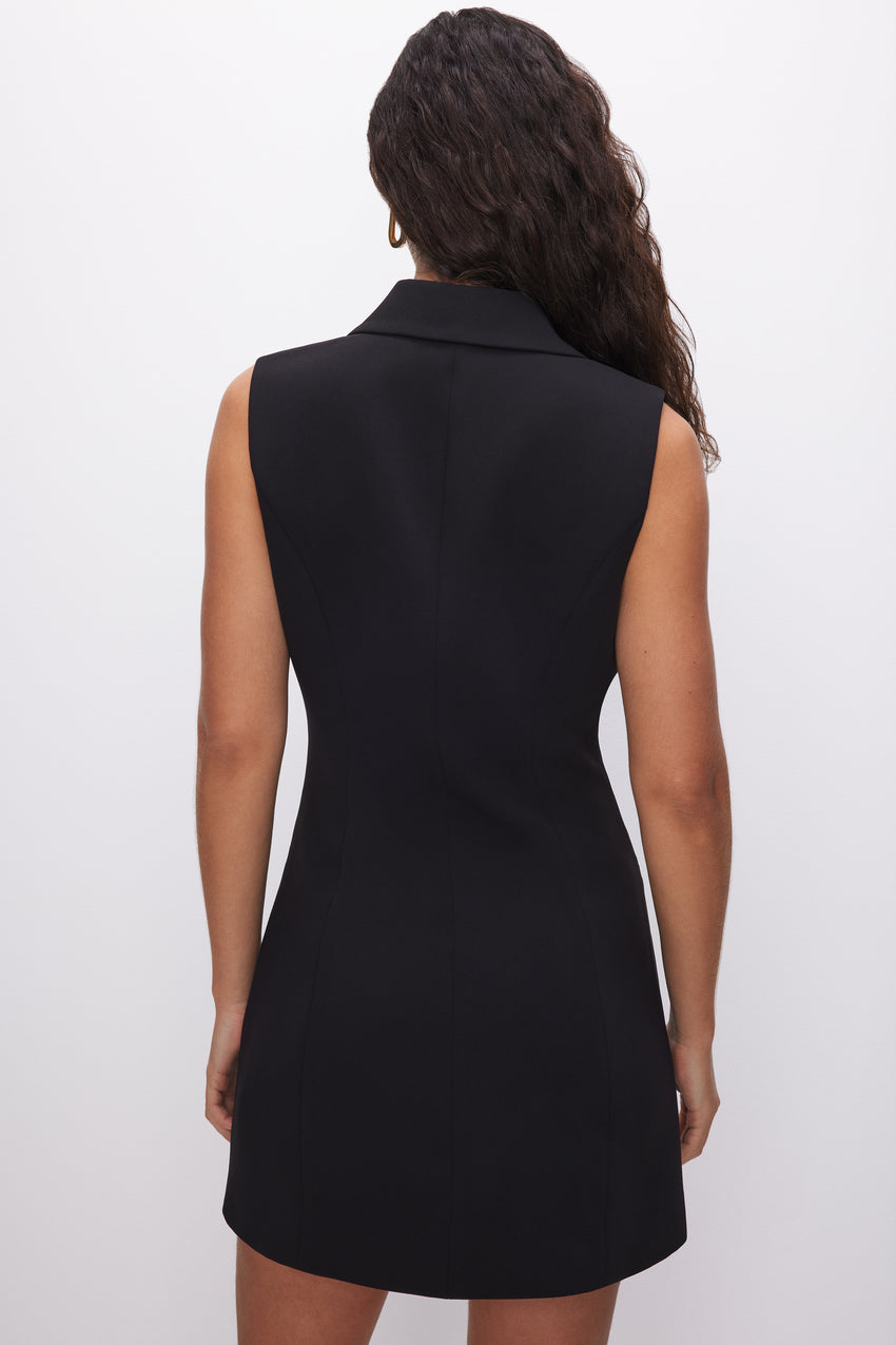 LUXE SUITING MINI DRESS | BLACK001 View 4 - model: Size 0 |