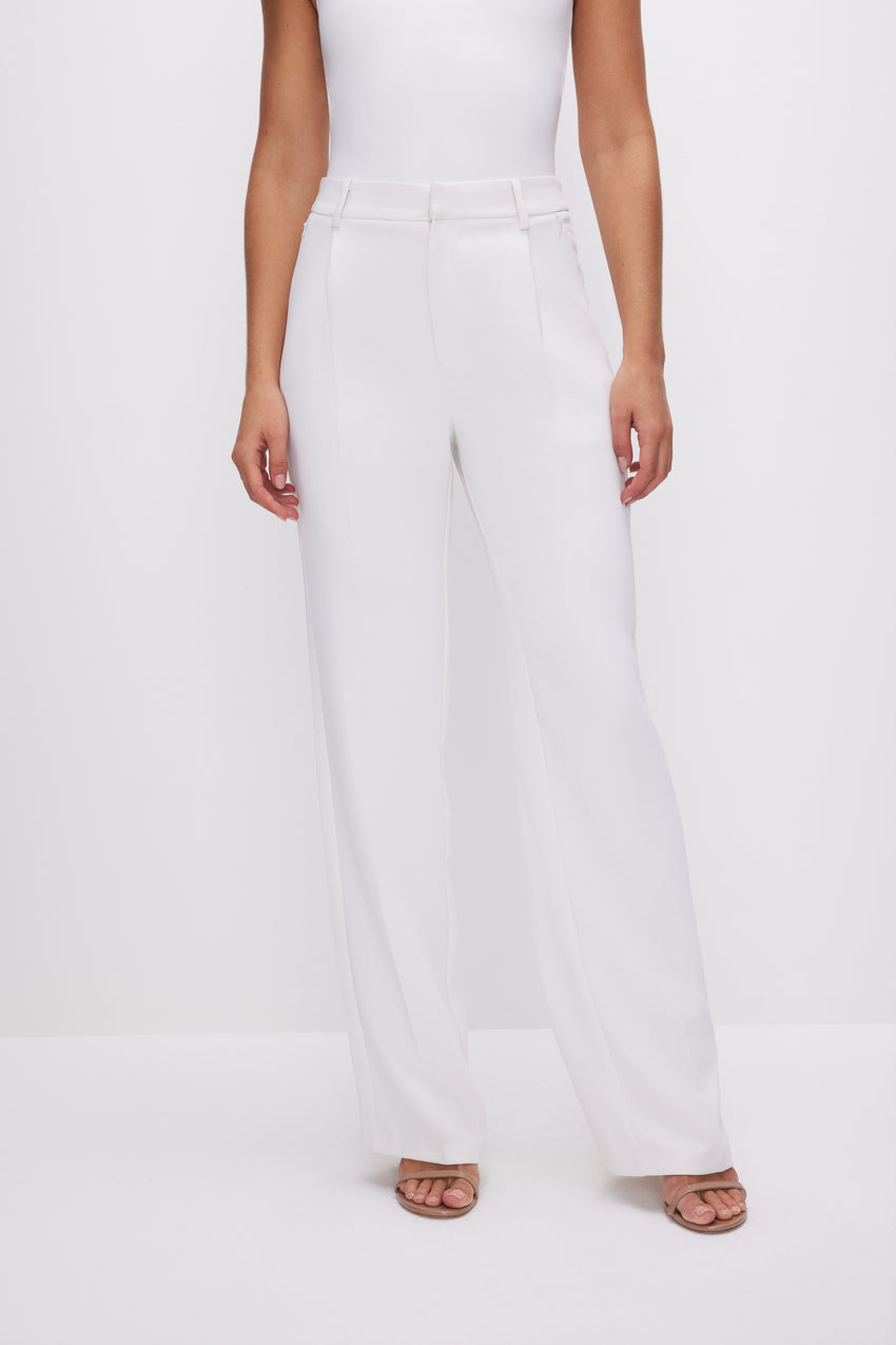LUXE SUITING COLUMN TROUSERS | IVORY001 View 8 - model: Size 0 |