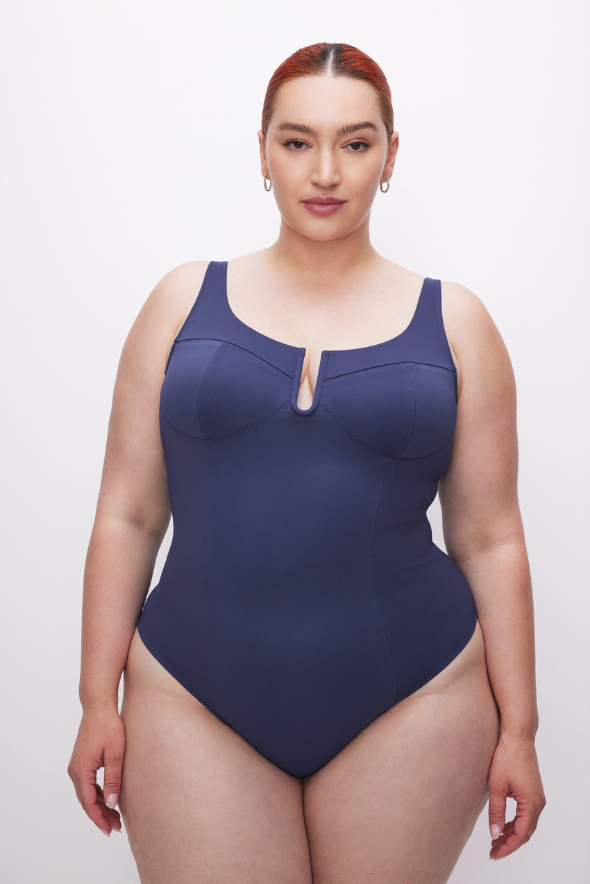 SCUBA U CORSET BODYSUIT | BLUE RINSE View 2 - model: Size 16 |