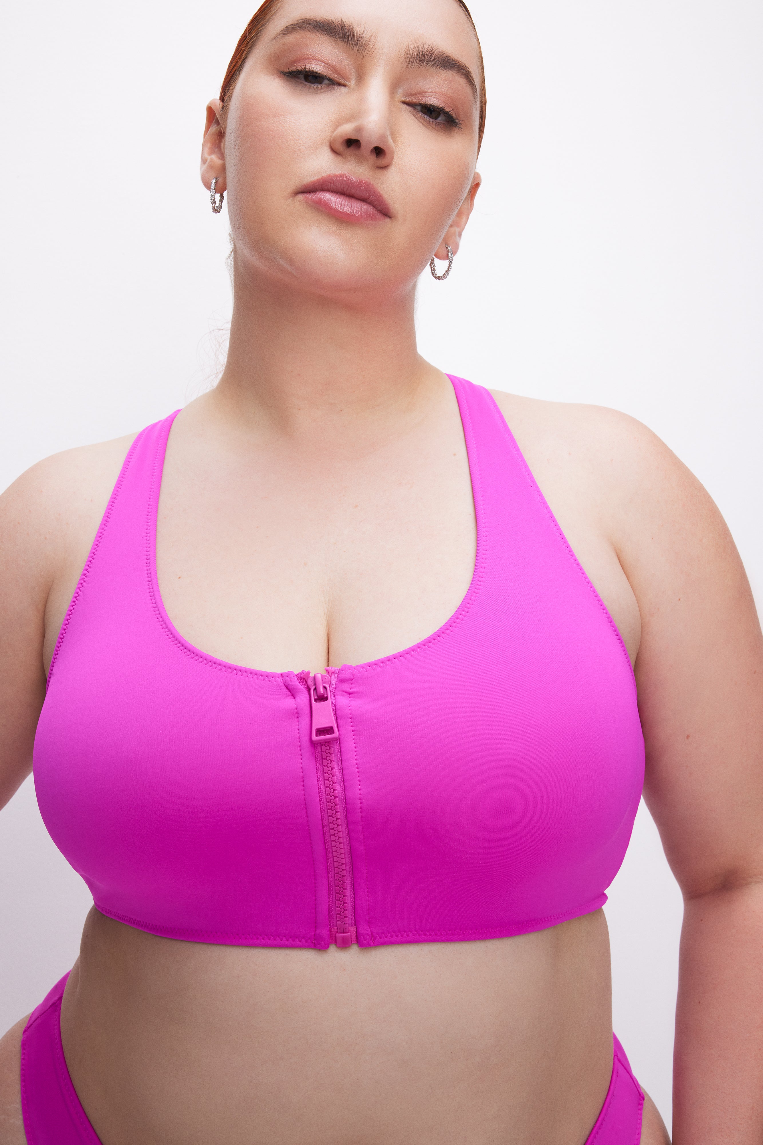 COMPRESSION SWIM TOP | FUCHSIA PINK001