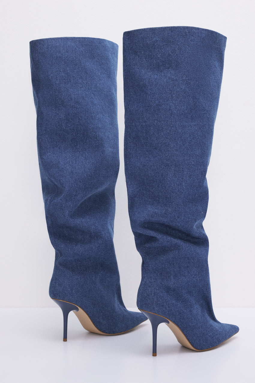 SLOUCHY BOOT | BLUE DENIM002 View 2 - model: Size 0 |