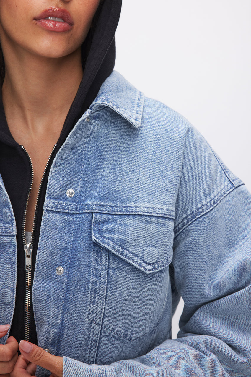 DENIM TRUCKER JACKET | INDIGO554 View 4 - model: Size 0 |