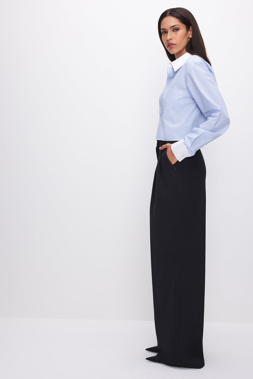 WIDE LEG TROUSERS | BLACK001 View 3 - model: Size 0 |