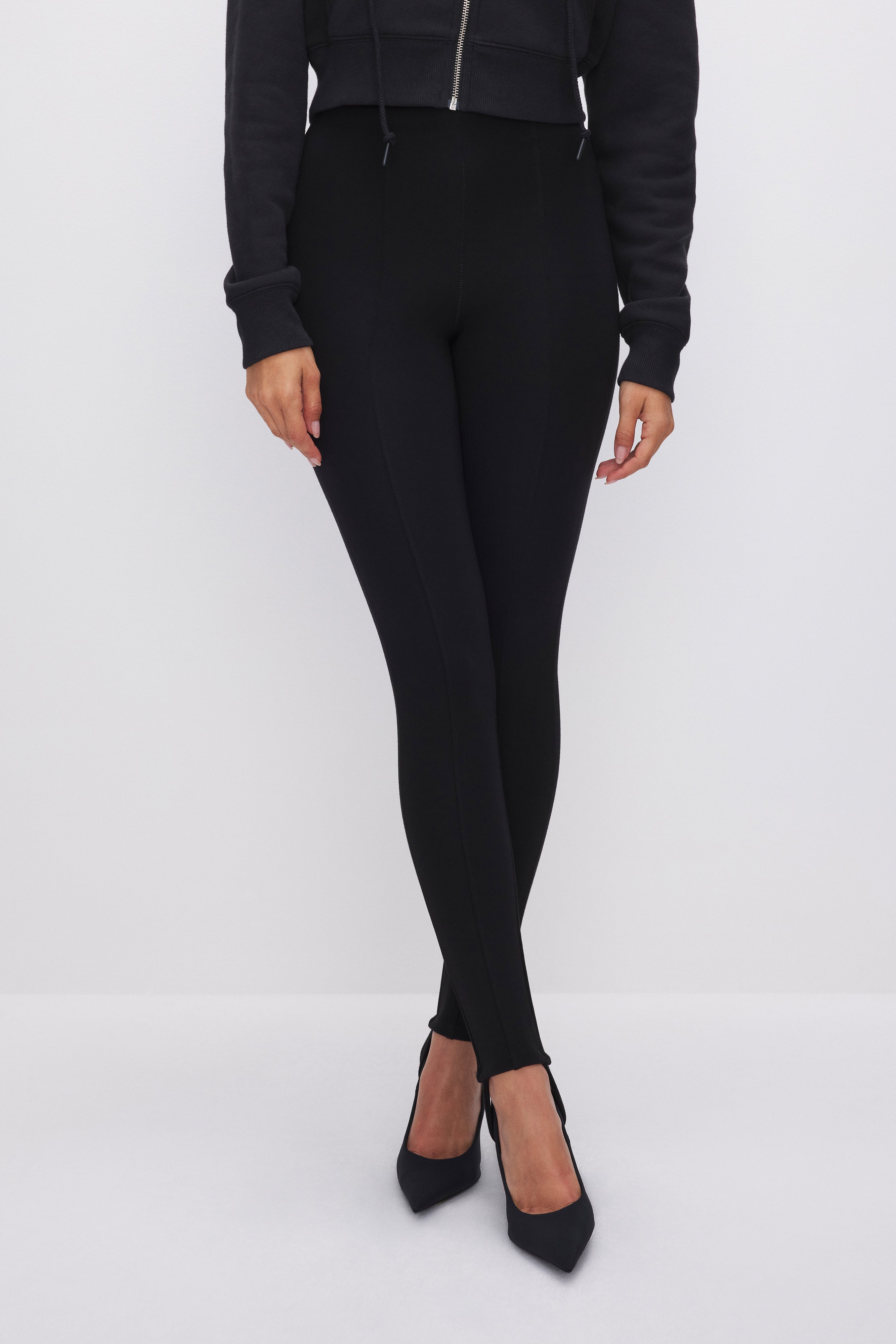 PONTE STIRRUP LEGGING  BLACK001 - GOOD AMERICAN