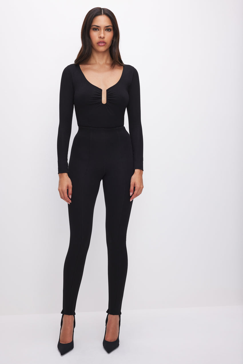 High Side Cut Out Jersey Bodysuit (WTO380A)