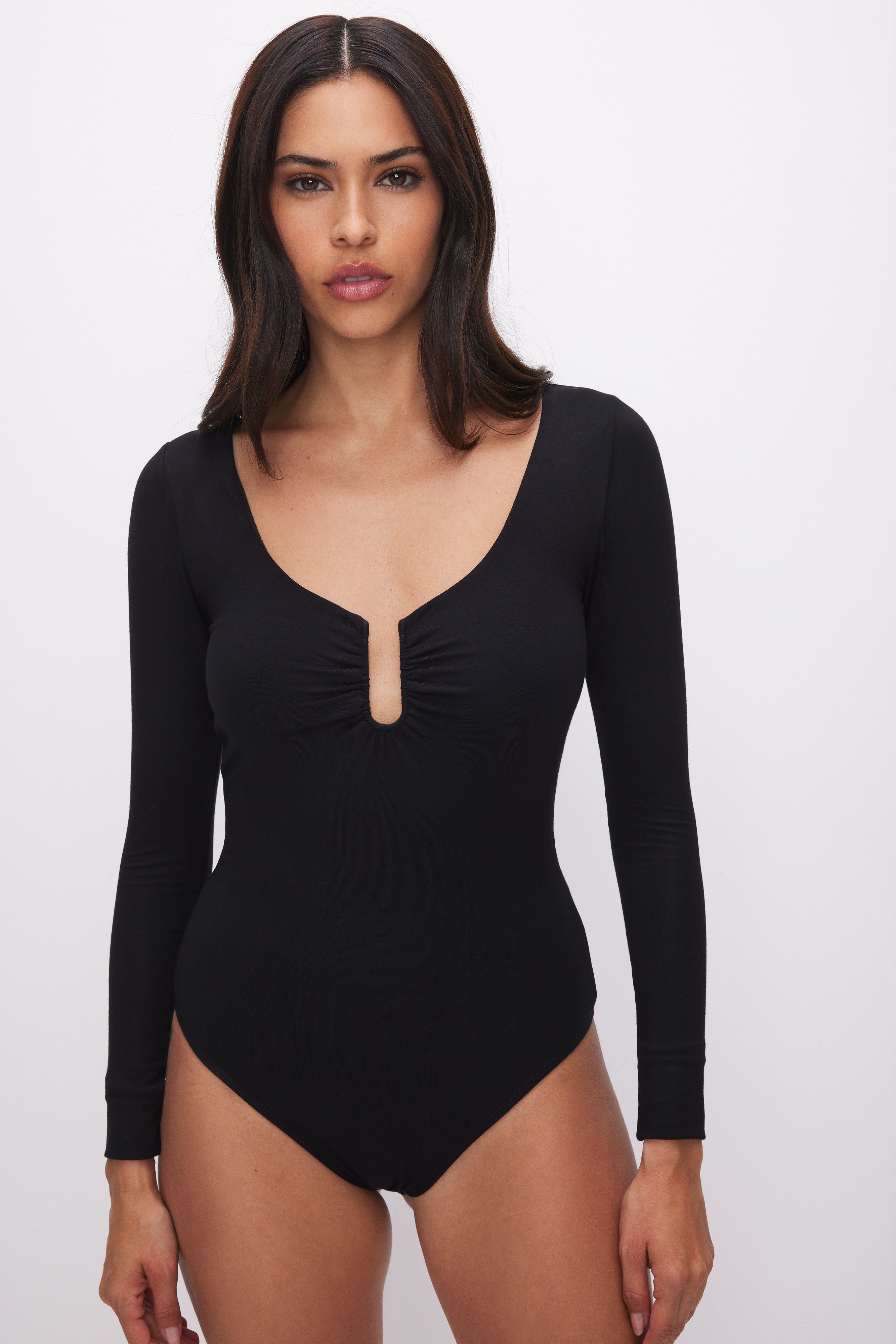 High Side Cut Out Jersey Bodysuit (WTO380A)