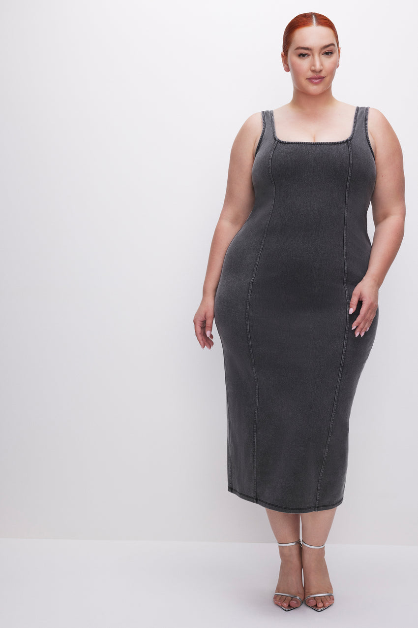 SOFT SCULPT MIDI DRESS | BLACK282 - GOOD AMERICAN