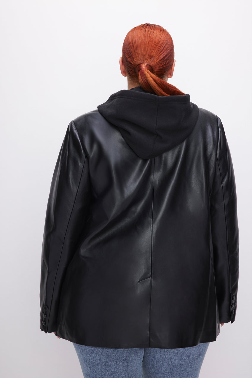 FAUX LEATHER BLAZER | BLACK001 View 8 - model: Size 16 |