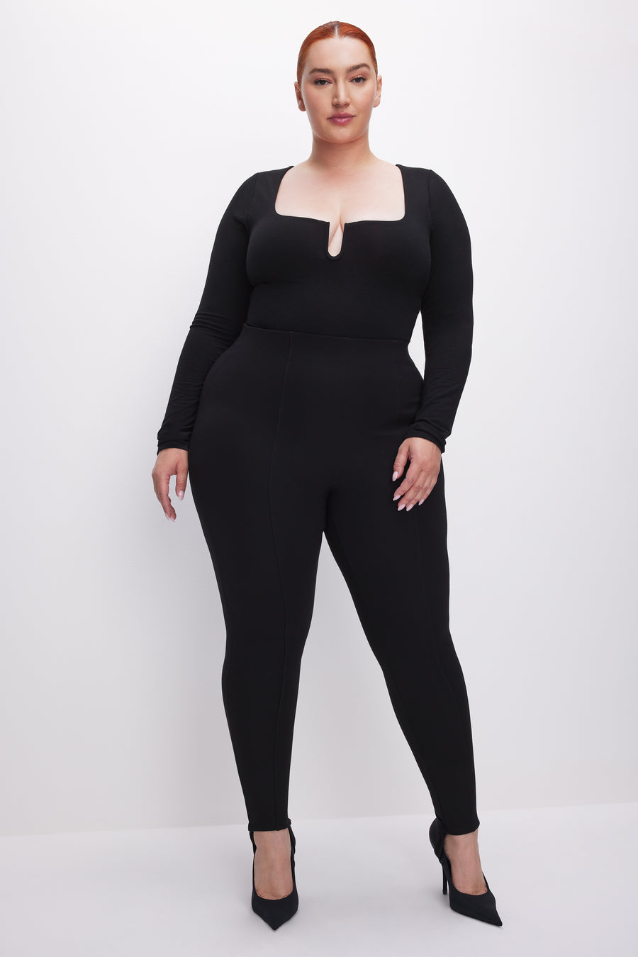 STRETCH JERSEY U RING BODYSUIT | BLACK001 - GOOD AMERICAN