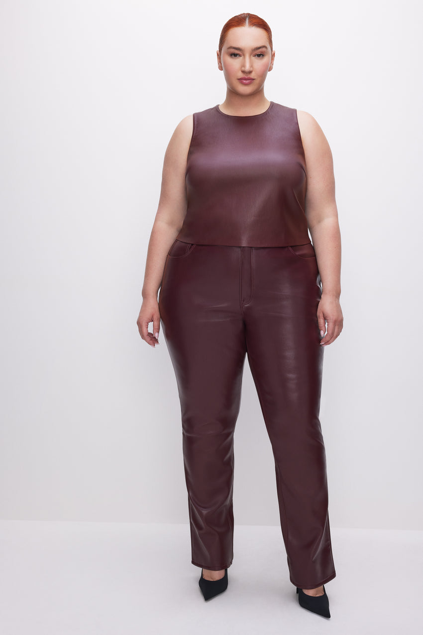 FAUX LEATHER SHELL TANK | MALBEC003 View 1 - model: Size 16 |