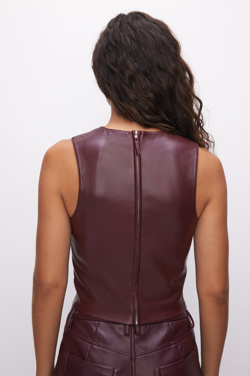 FAUX LEATHER SHELL TANK | MALBEC003 View 8 - model: Size 0 |