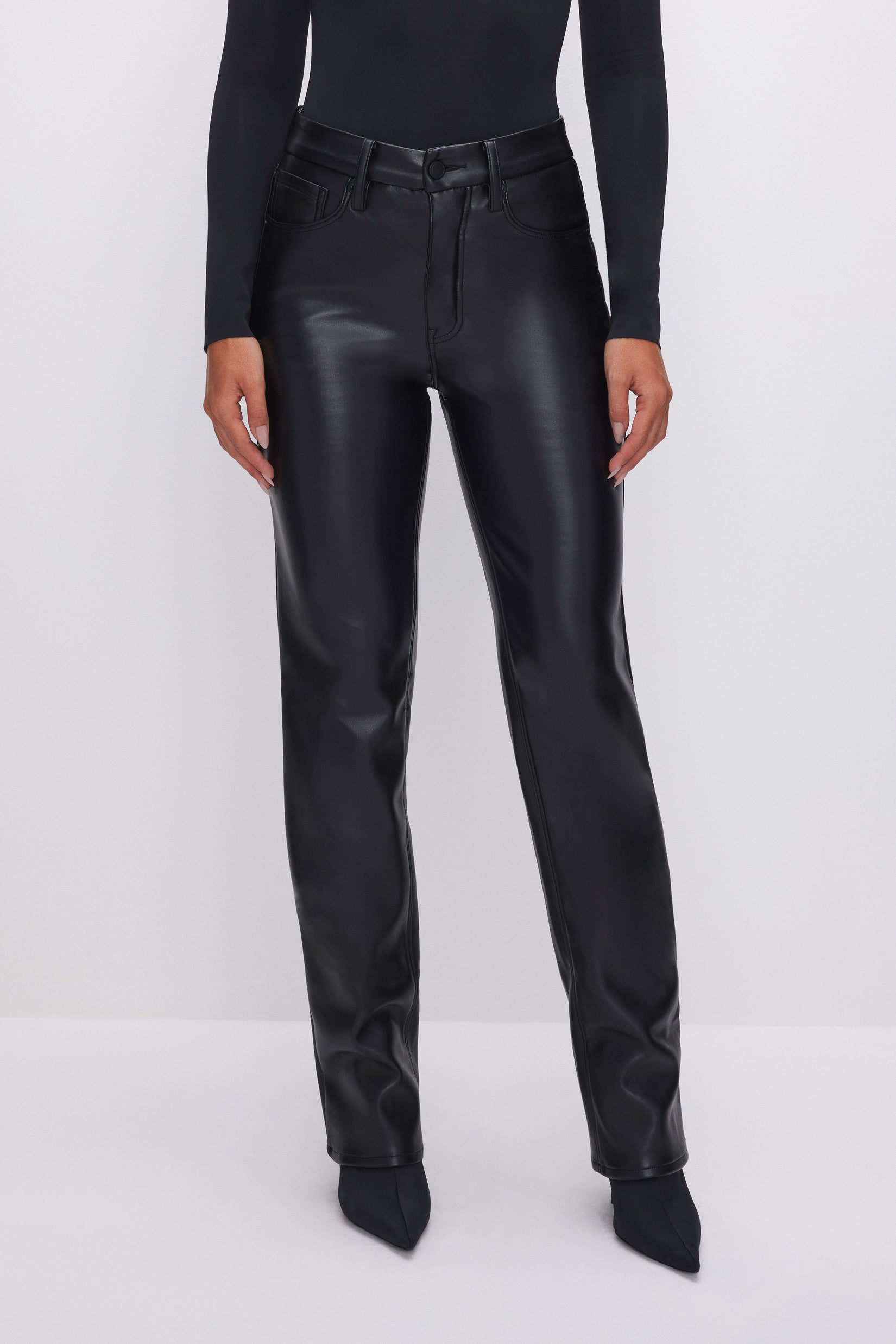 GOOD ICON FAUX LEATHER PANTS | BLACK001 - GOOD AMERICAN