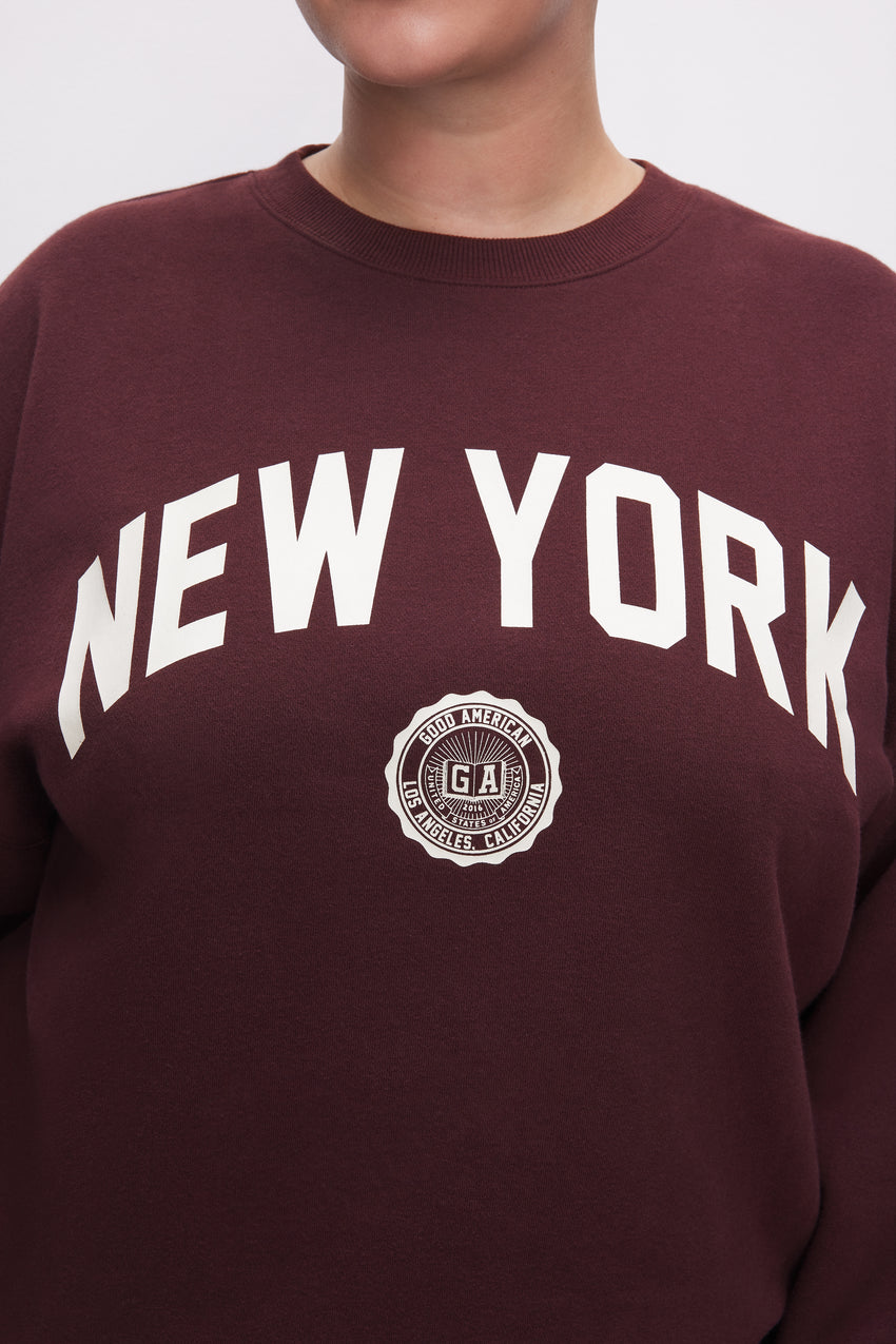 NEW YORK BRUSHED FLEECE GRAPHIC SWEATSHIRT| MALBEC003 View 6 - model: Size 16 |