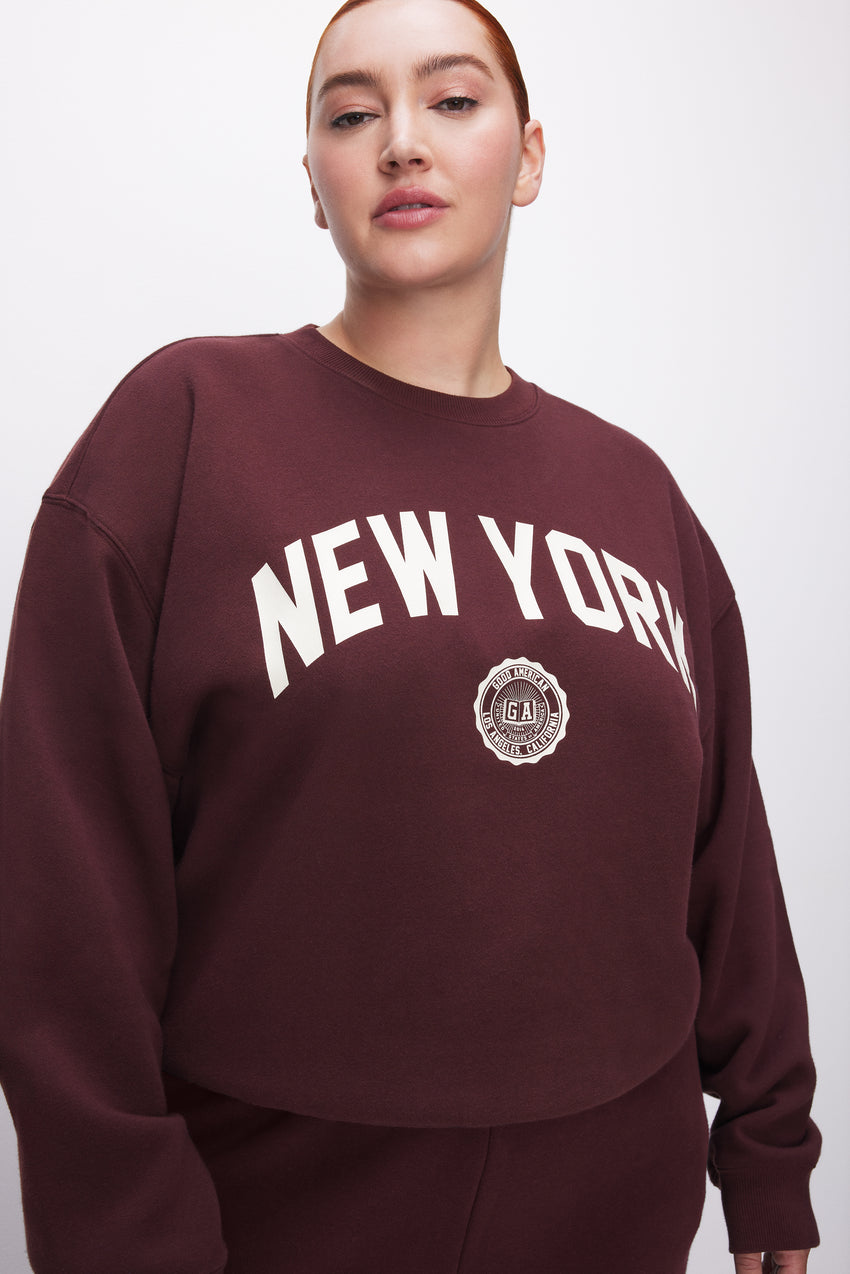 NEW YORK BRUSHED FLEECE GRAPHIC SWEATSHIRT| MALBEC003 View 7 - model: Size 16 |