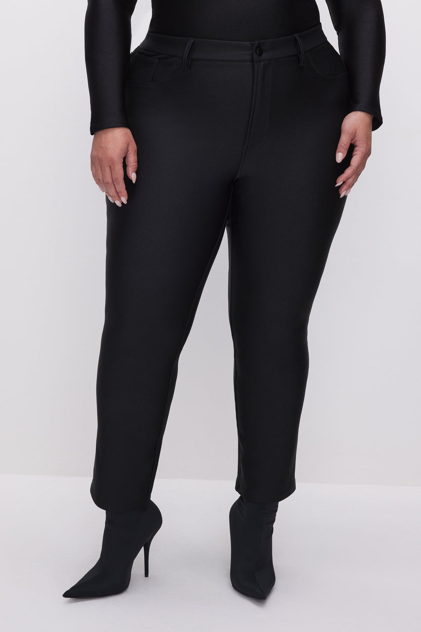 AE Stretch High-Waisted Shine Straight Pant