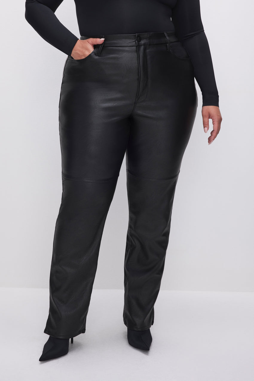 GOOD BOY FAUX LEATHER PANTS | BLACK001 View 7 - model: Size 16 |