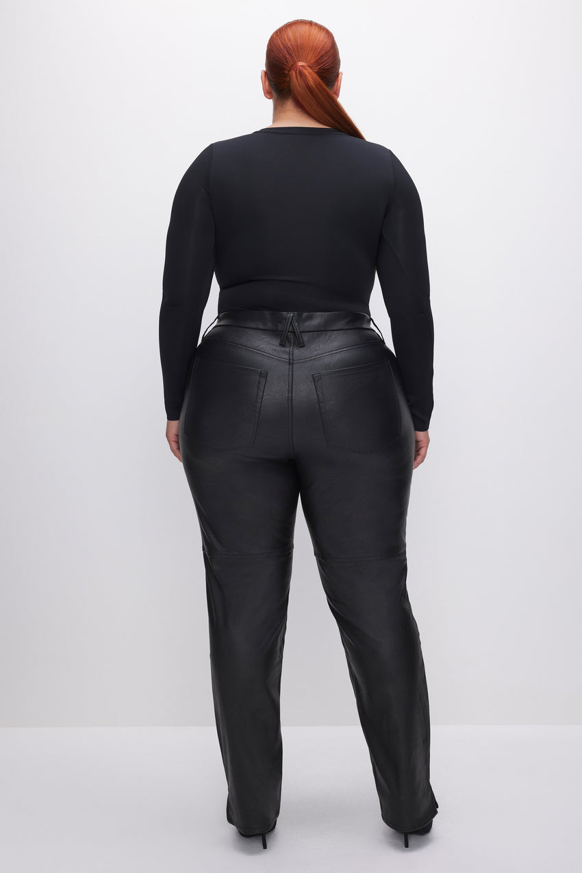 GOOD BOY FAUX LEATHER PANTS | BLACK001 View 8 - model: Size 16 |