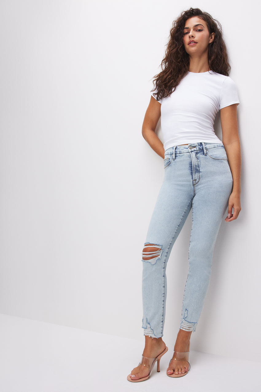 GOOD CLASSIC SLIM STRAIGHT JEANS | BLUE539 View 1 - model: Size 0 |