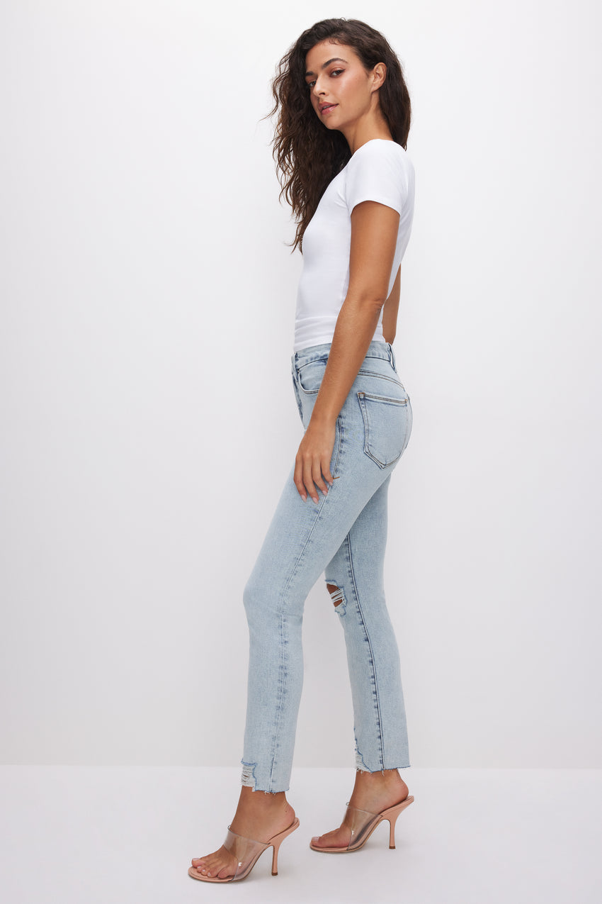 GOOD CLASSIC SLIM STRAIGHT JEANS | BLUE539 View 2 - model: Size 0 |