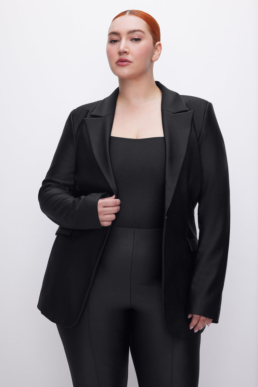 COMPRESSION SHINE SCULPTED BLAZER | BLACK001 View 8 - model: Size 16 |