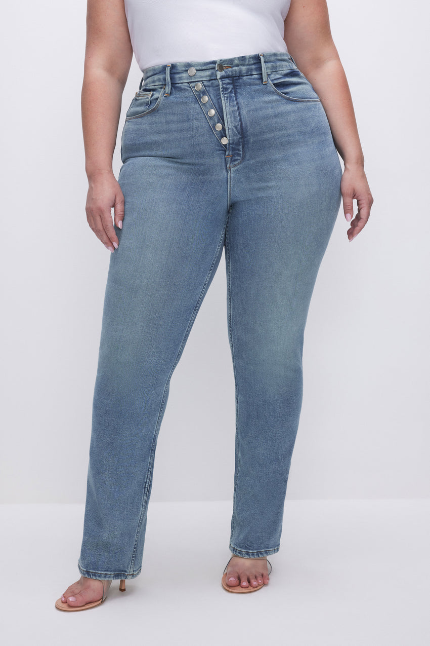 GOOD ICON STRAIGHT SUPER COMPRESSION JEANS | INDIGO440 View 10 - model: Size 16 |