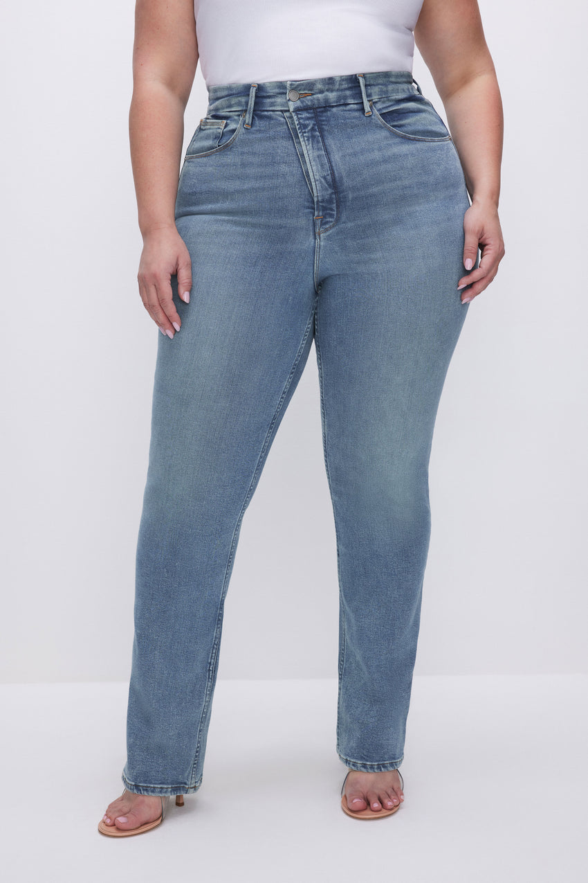 GOOD ICON STRAIGHT SUPER COMPRESSION JEANS | INDIGO440 View 16 - model: Size 16 |