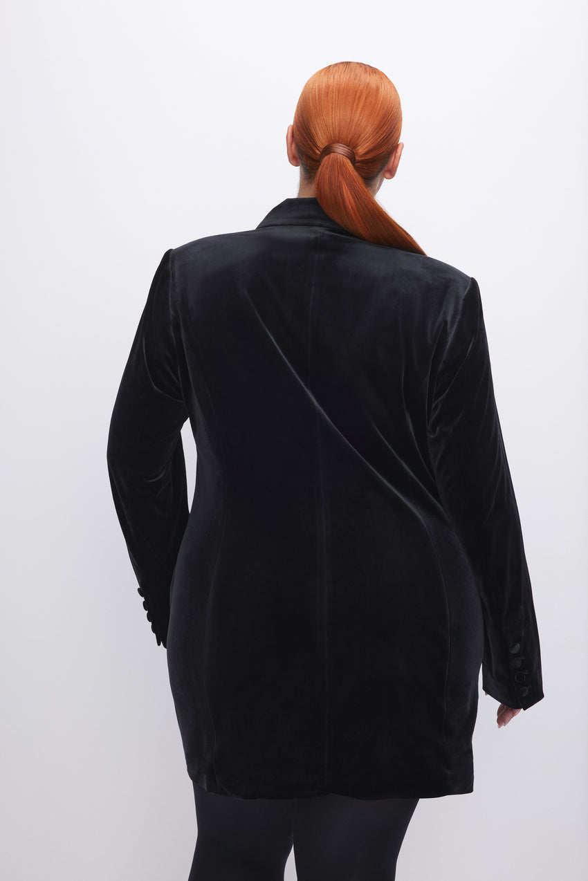 VELVET BLAZER MINI DRESS | BLACK001 View 10 - model: Size 16 |