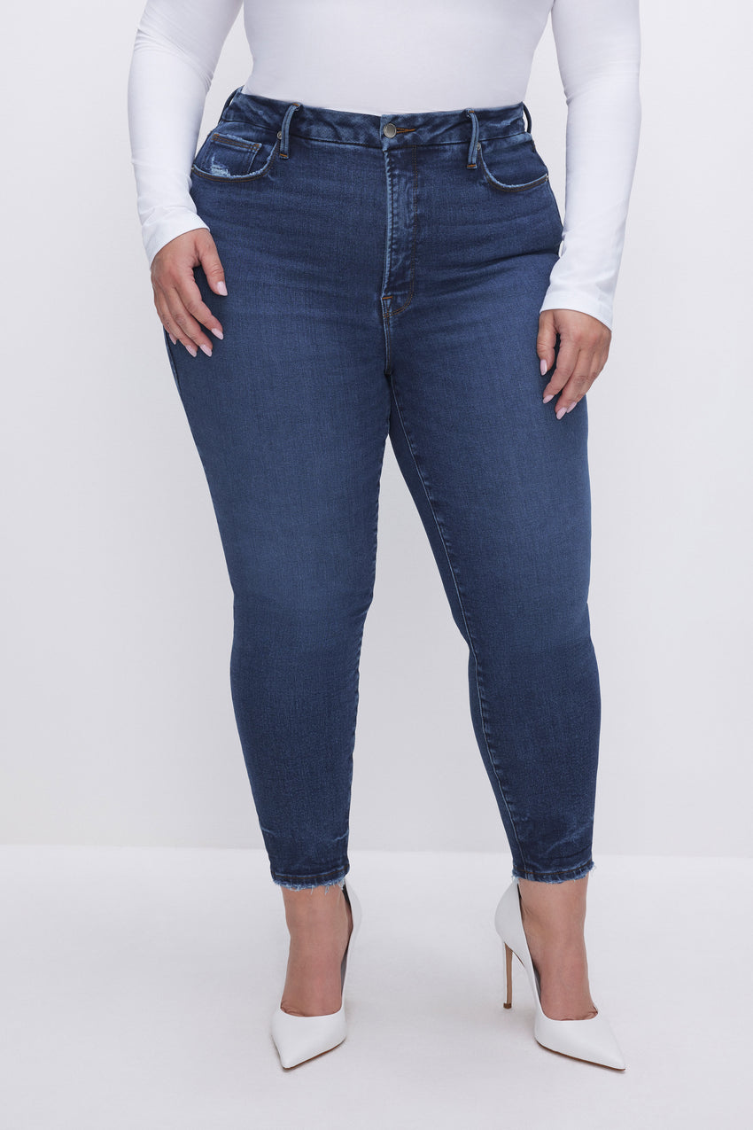 GOOD LEGS SKINNY CROPPED LIGHT COMPRESSION JEANS | INDIGO563 View 8 - model: Size 16 |