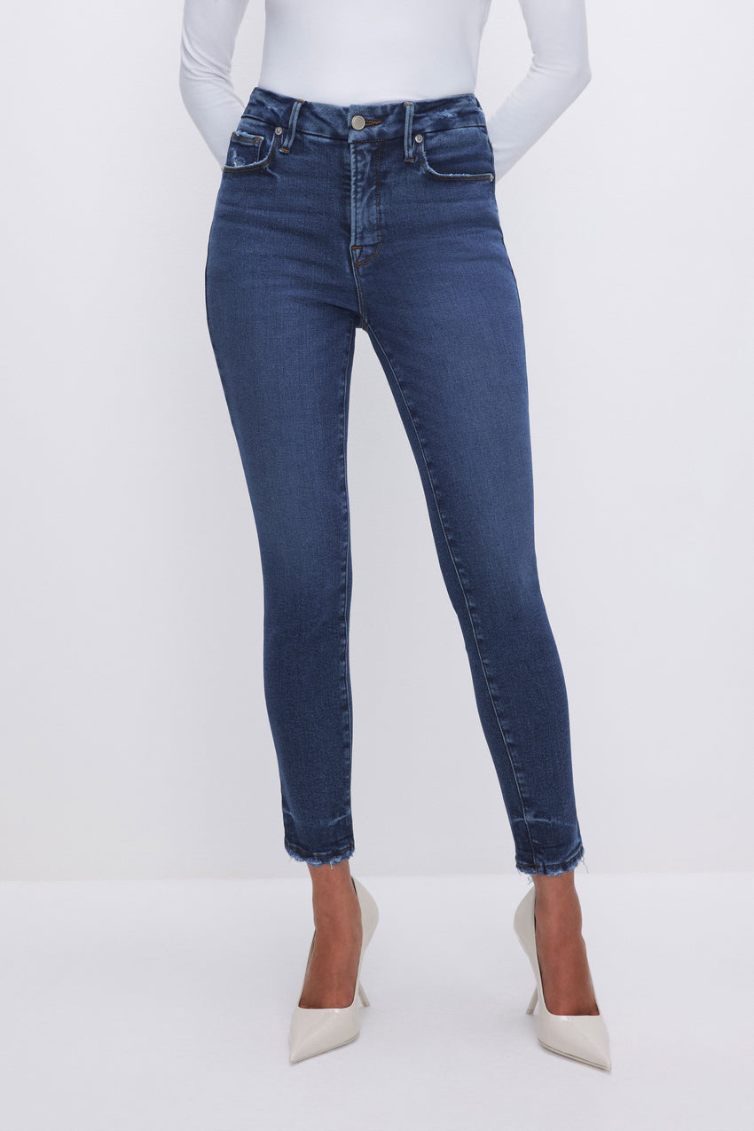 GOOD LEGS SKINNY CROPPED LIGHT COMPRESSION JEANS | INDIGO563 View 3 - model: Size 0 |
