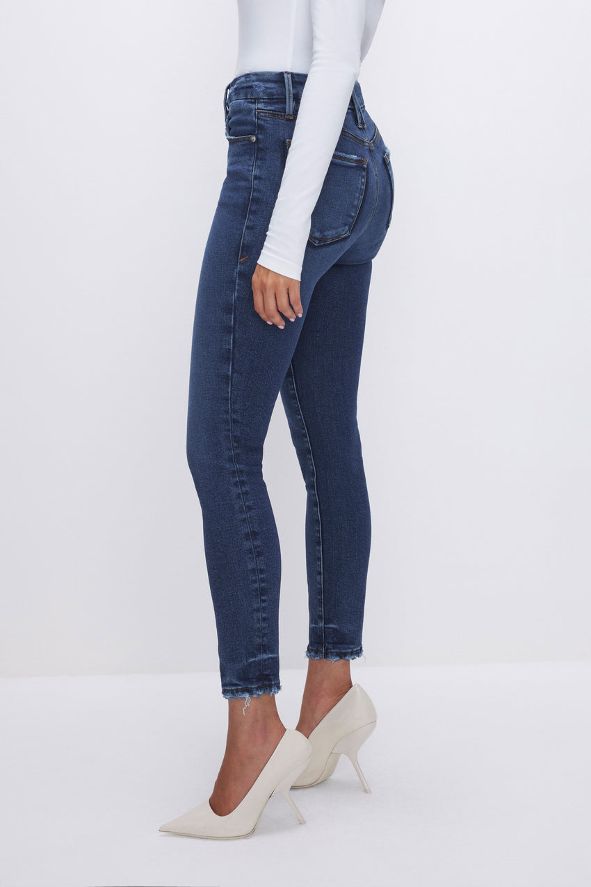 GOOD LEGS SKINNY CROPPED LIGHT COMPRESSION JEANS | INDIGO563 View 4 - model: Size 0 |