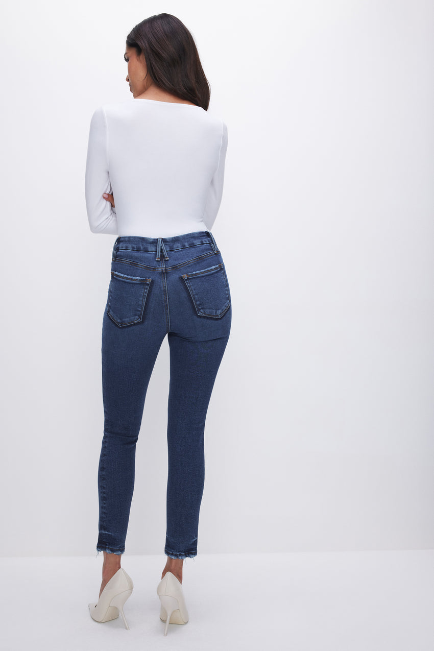 GOOD LEGS SKINNY CROPPED LIGHT COMPRESSION JEANS | INDIGO563 View 5 - model: Size 0 |