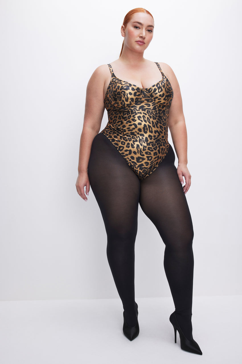 SHOW UP ONE-PIECE SWIMSUIT | GOLD LEOPARD001 View 2 - model: Size 16 |