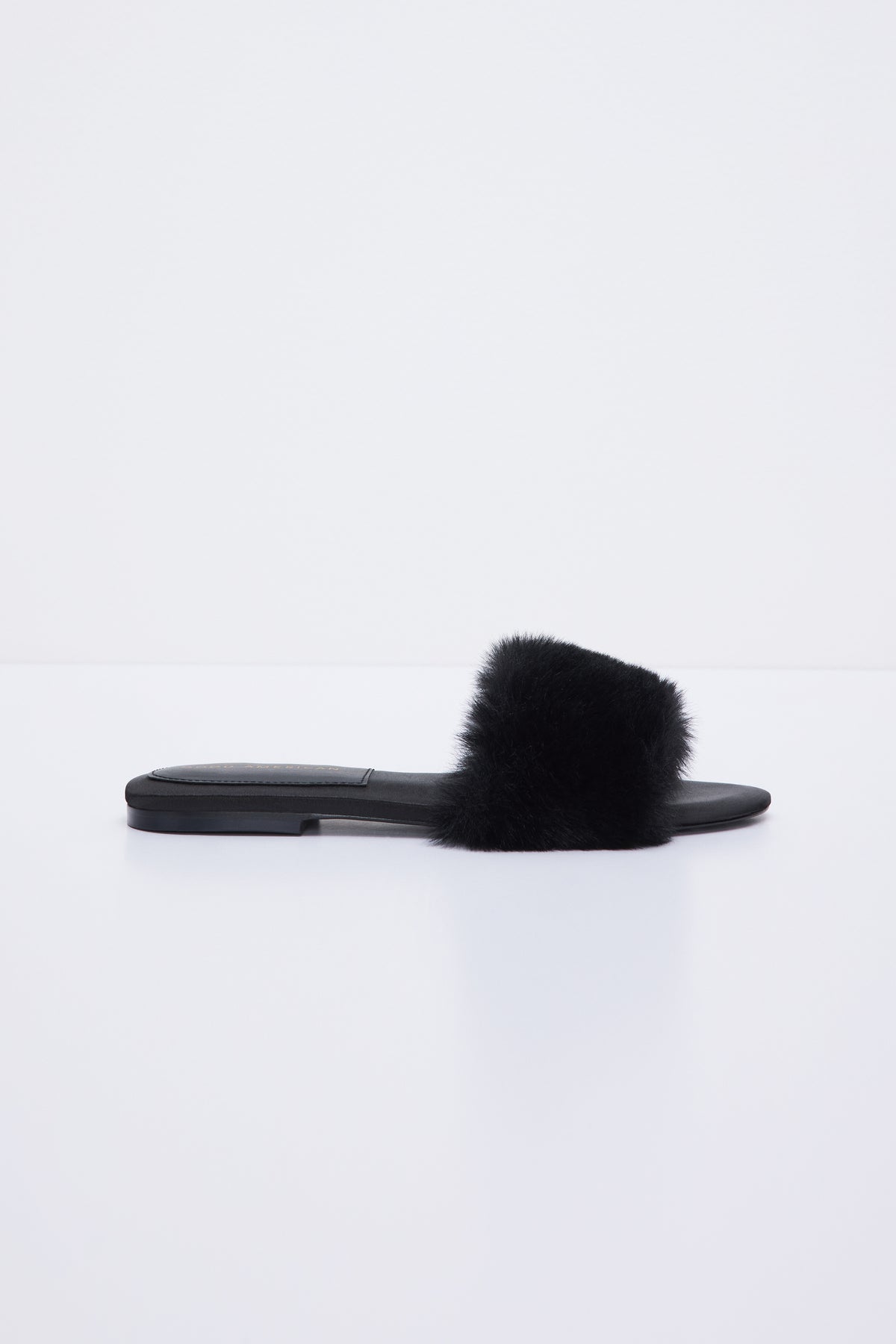 Women's Furry Slide Sandal | Black, Size 12 | Good American by Khloé Kardashian