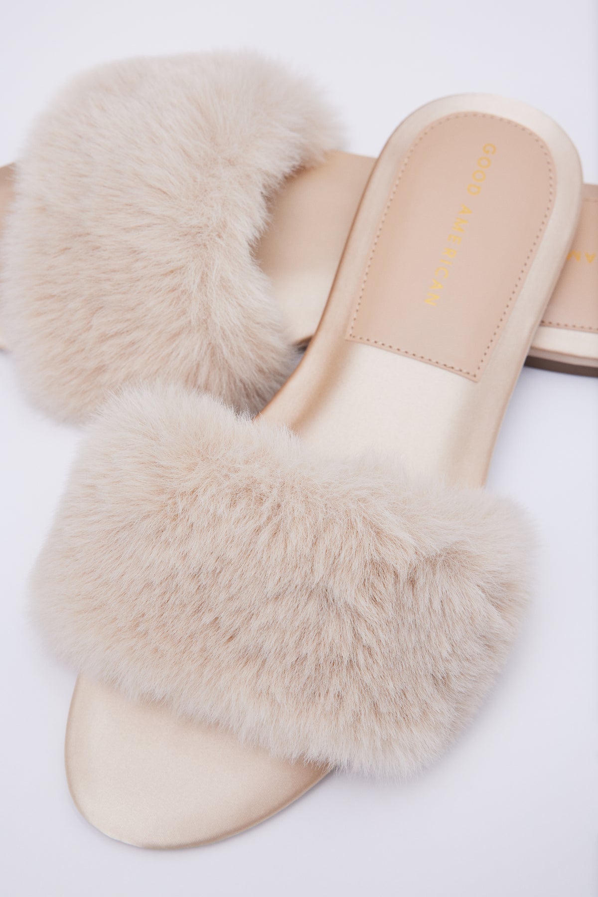 FURRY SLIDE SANDAL  CHAMPAGNE005 - GOOD AMERICAN