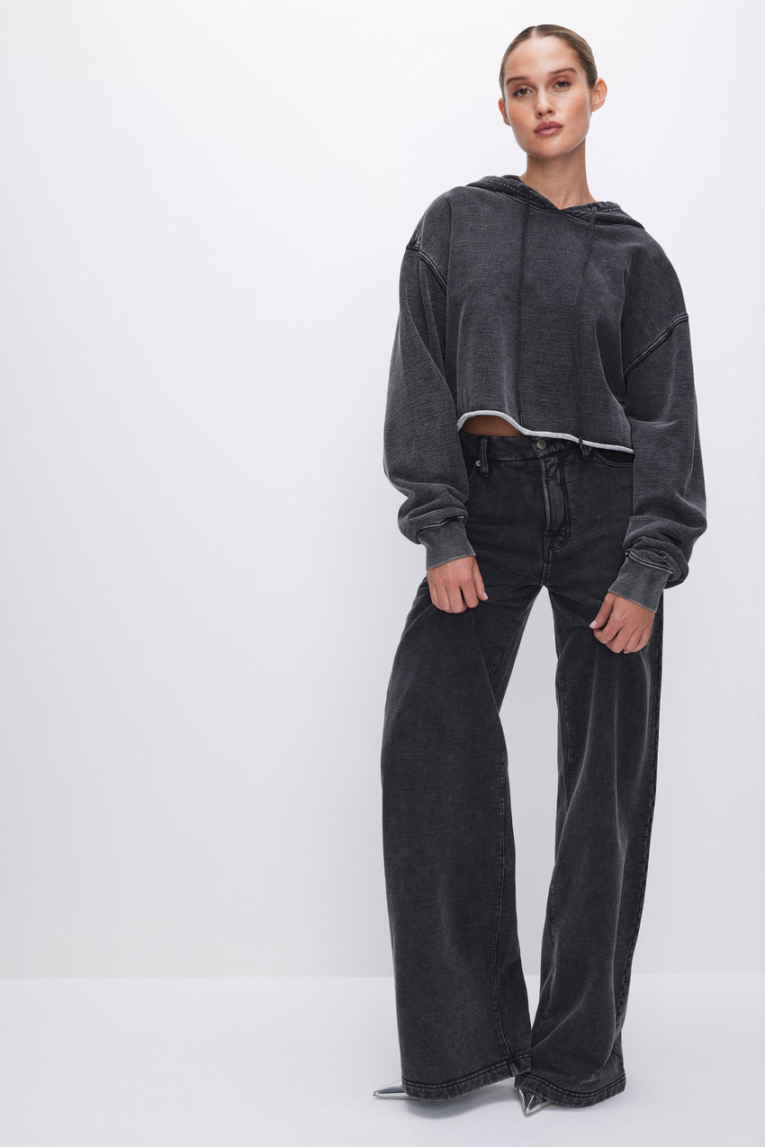 JEANIUS CROPPED HOODIE | BLACK322 View 2 - model: Size 0 |
