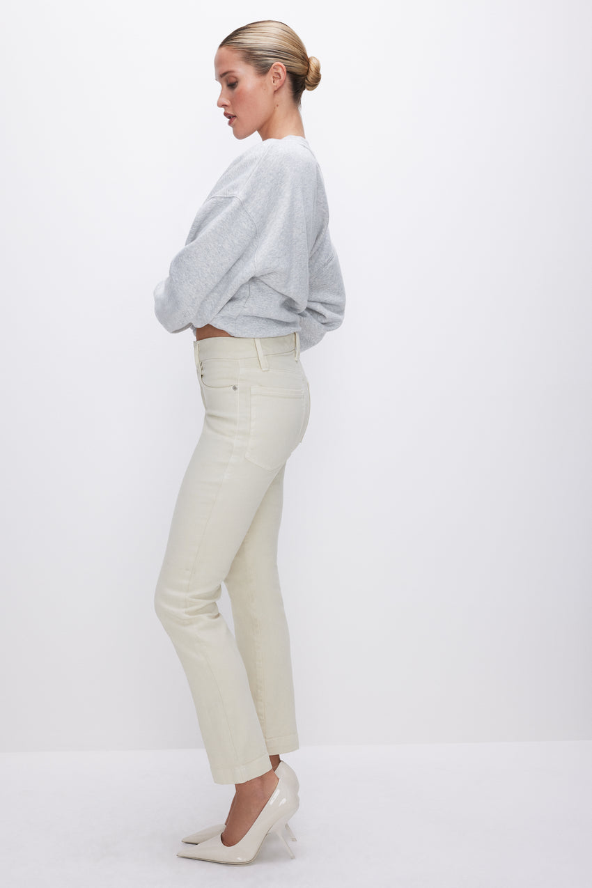 GOOD CLASSIC SLIM STRAIGHT JEANS | BONE001 View 7 - model: Size 0 |