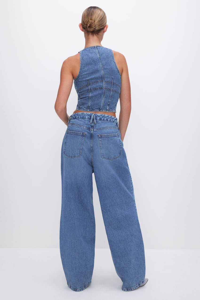 OVERSIZED STRAIGHT JEANS | INDIGO599 View 5 - model: Size 0 |