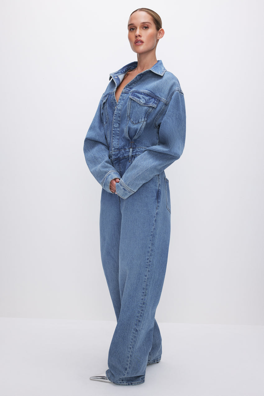 OVERSIZED DENIM JUMPSUIT | INDIGO599 View 4 - model: Size 0 |