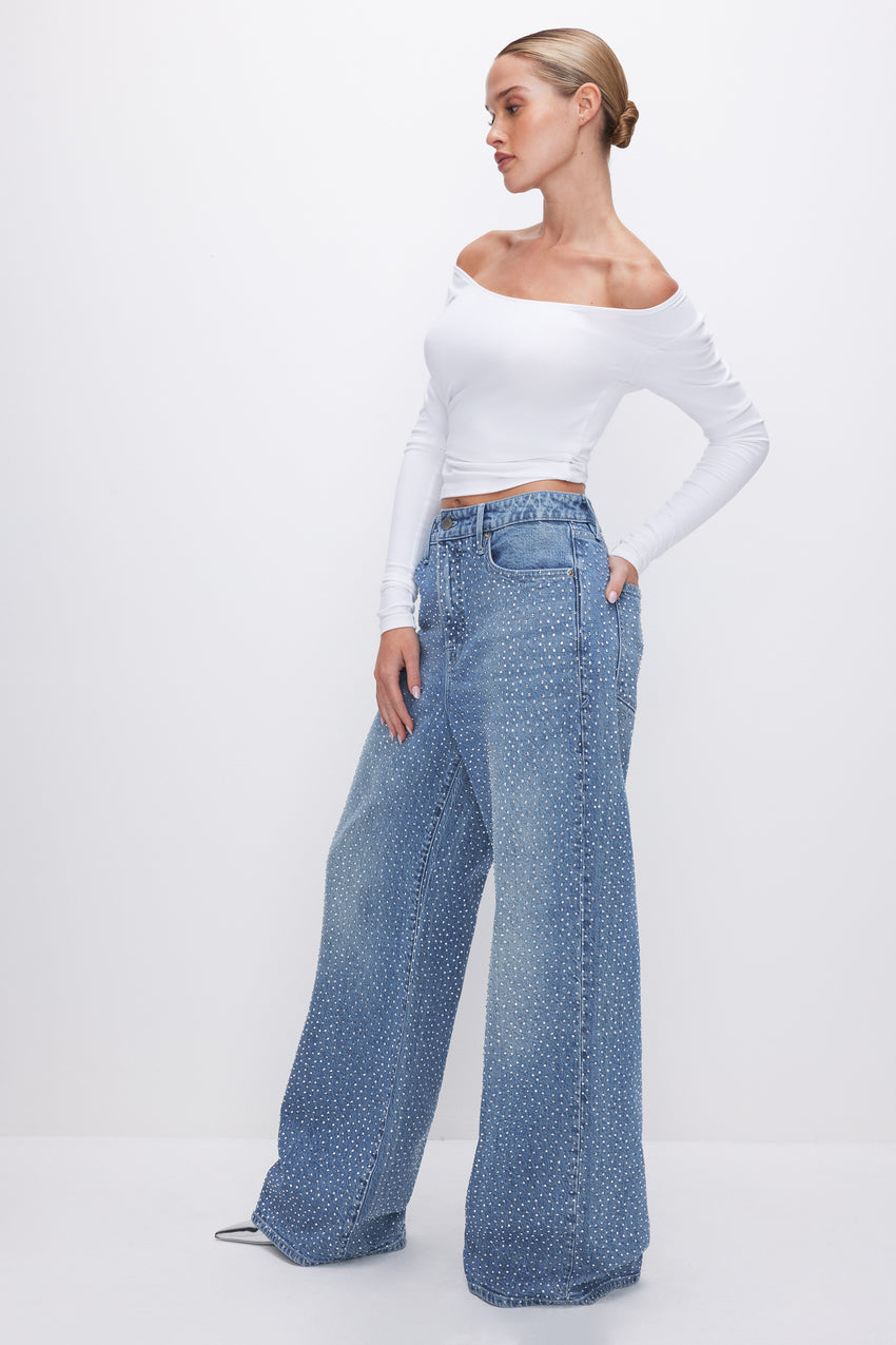 GOOD EASE RELAXED SPARKLE JEANS | INDIGO592 View 5 - model: Size 0 |